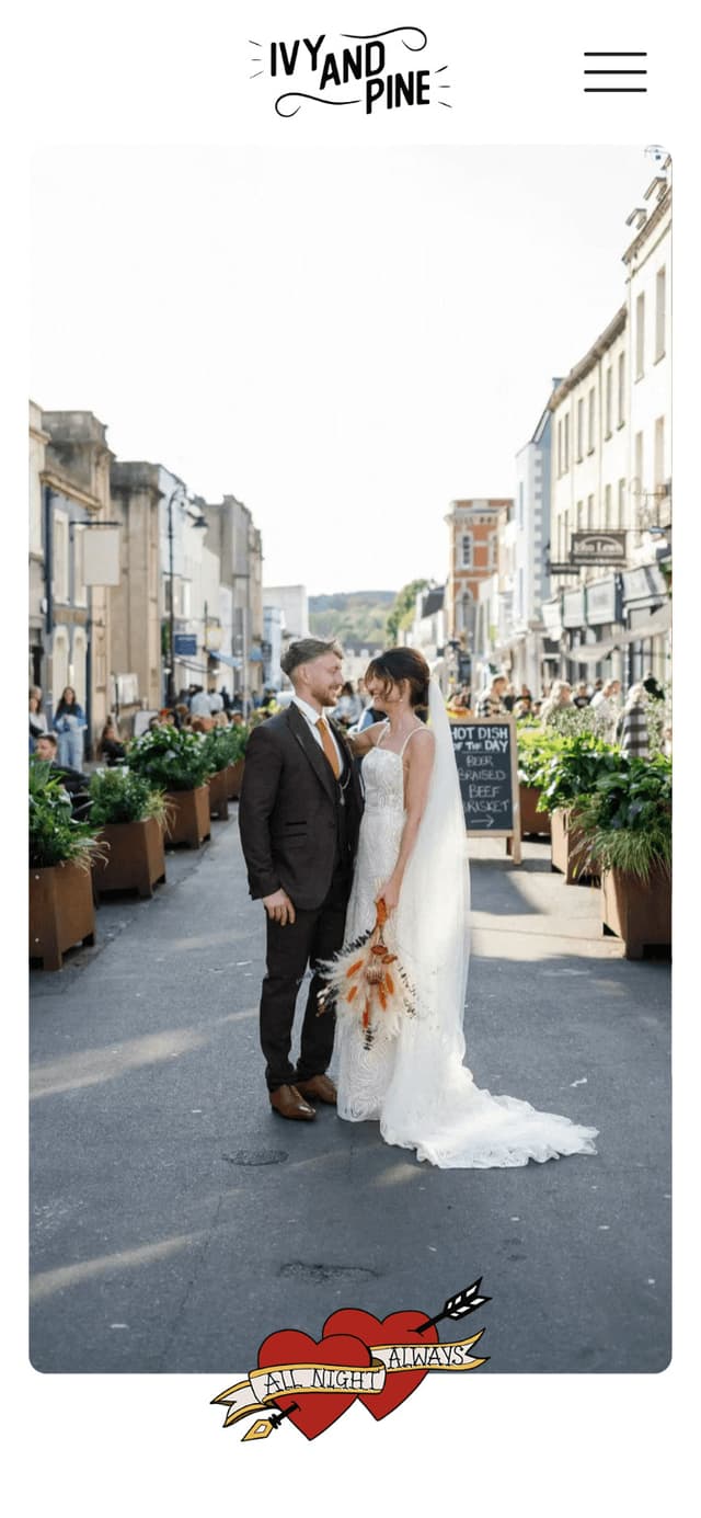 Ivy & Pine Photography mobile view