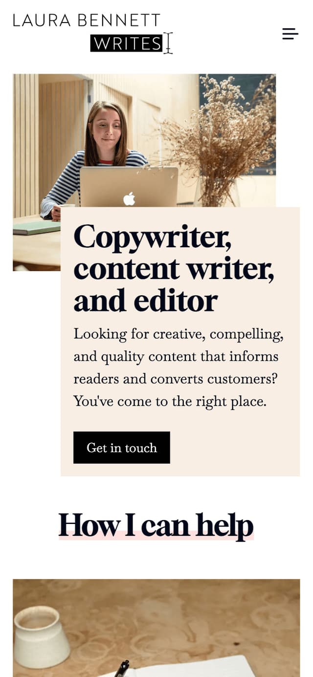 Laura Bennett mobile view